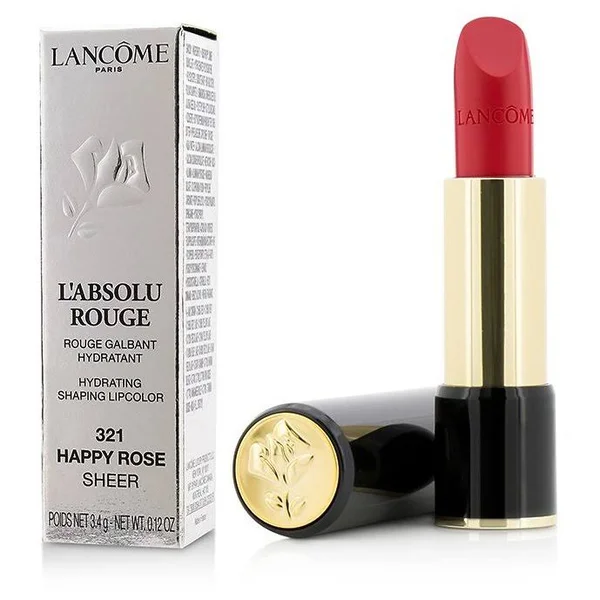Lancome - L& Absolu Rouge Hydrating Shaping Lipcolor - #321 Happy Rose (Sheer) 3.4g/0.12oz