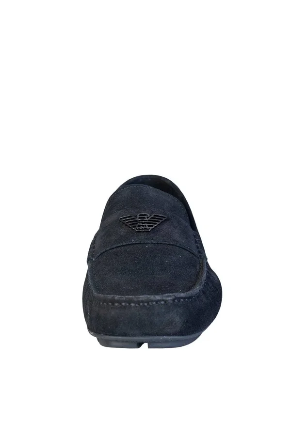 Emporio Armani Suede Driver Shoes Black