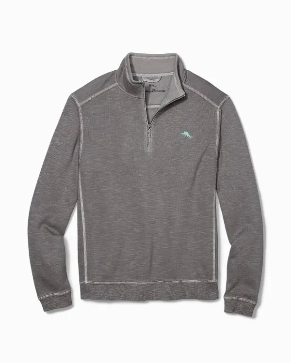 Tommy Bahama Men's Tobago Bay Half-Zip Sweatshirt - Cave - Size XXXL