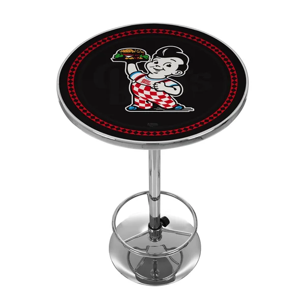 Bobs Big Burger Checkered Chrome Pub Table