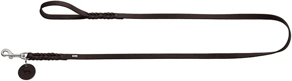 Hunter Leash Solid Education - 16/150 Soft Genuine Cow Leather, Dark Brown