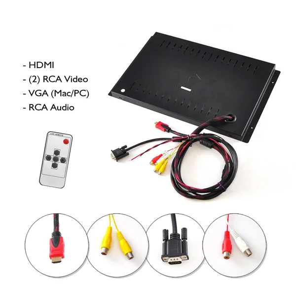 12.5x22 Video Monitor Panel Display Screen, Full HD 1080p Support, Hdmi/rca/vga