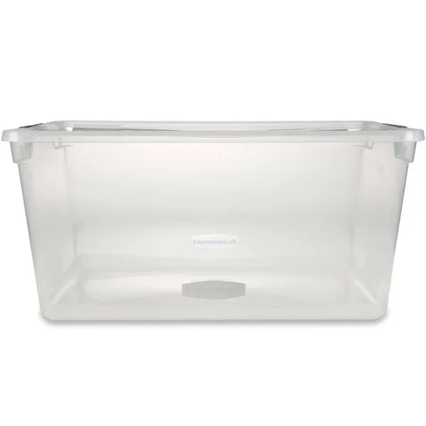 Rubbermaid Cleverstore 95 Quartt Latching Plastic Storage Container & Lid - Clear