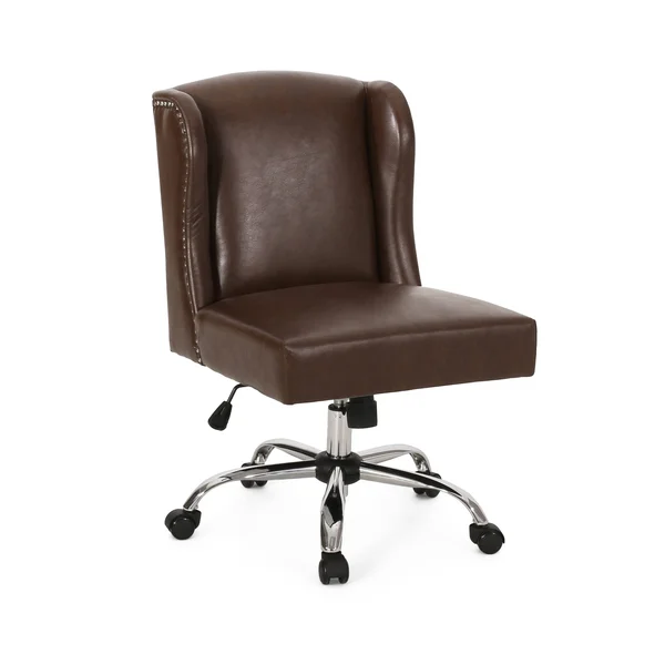 Christopher Knight Home Teresa Contemporary Wingback Swivel Office Chair, Dark Brown