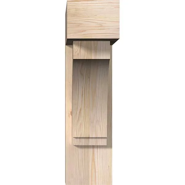 Ekena Millwork 1462975 7 1/2x22W x 24x22D x 28x22H Imperial Block Smooth Bracket w/ Offset Brace - Douglas Fir
