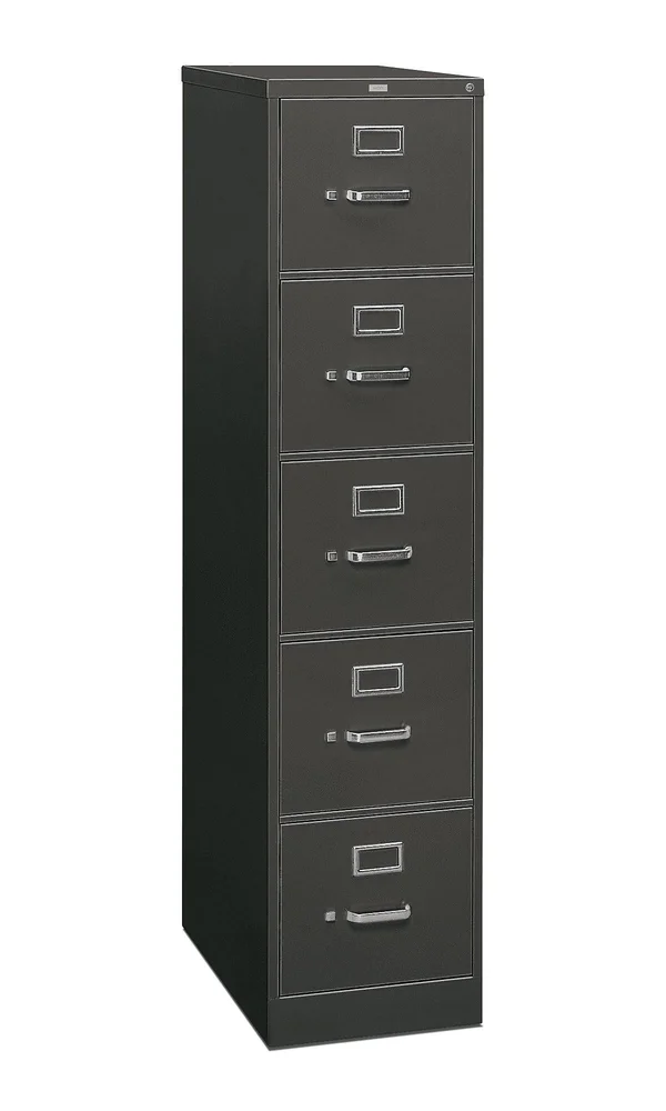 HON 310 Series Five-Drawer Full-Suspension File Letter 26-1/2D Charcoal