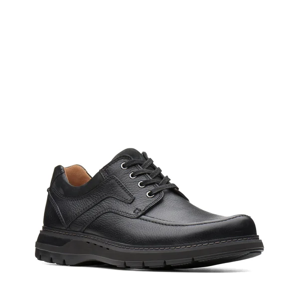 Clarks Men's Un Ramble Lace, Black Leather Size: 12 M