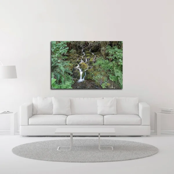 Tangletown Fine Art Fern Waterfall by Lynda White - Print on Canvas, Ready to Hang