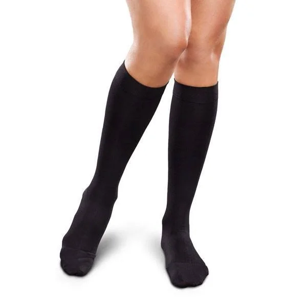 Therafirm Compression Stockings - Sand - X-Large Long, Unisex Ease 20-30 mmHg Knee High w/ Silicone Band