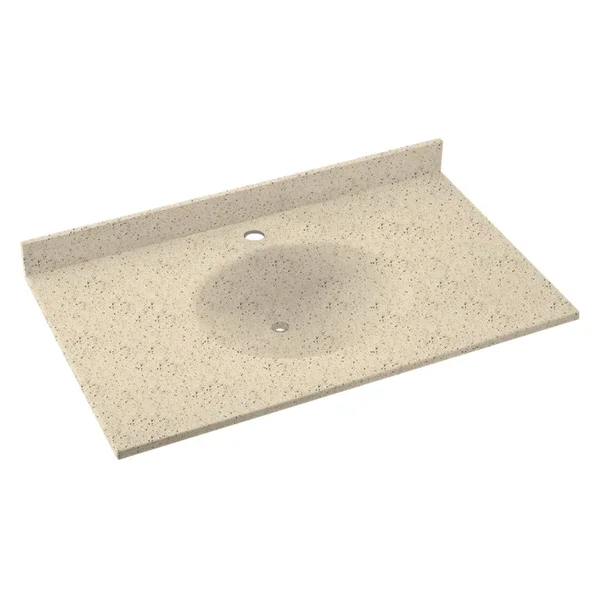 Swan Ellipse Solid Surface 55-in x 22-in Vanity Top in Tahiti Desert