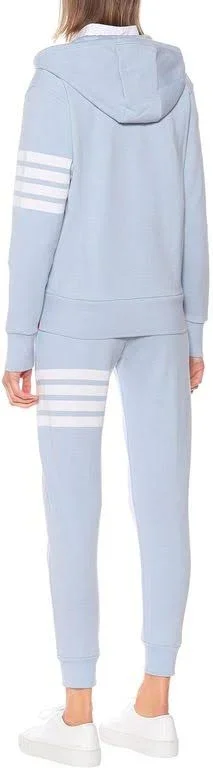 Thom Browne, Cotton-jersey Hoodie, Women, Blue, US 10, Tops
