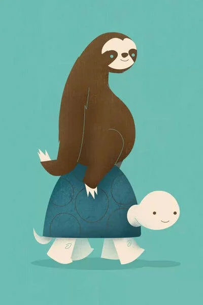 Framed Poster Prints - Slow Ride by Jay Fleck ( Animal Art > wildlife > Sloths art)