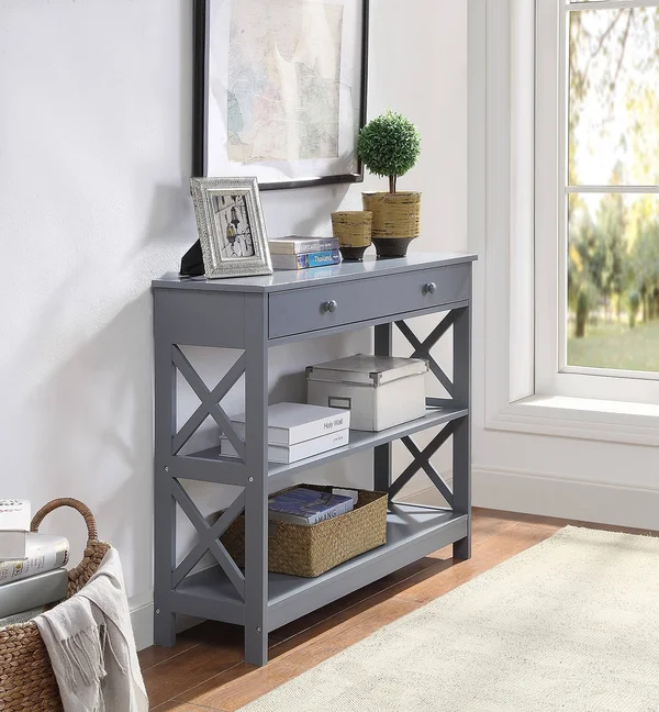 Convenience Concepts Oxford 1 Drawer Console Table - Gray