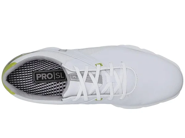 FootJoy Men's Pro|SL Spikeless Golf Shoes Size 12 - White/Lime