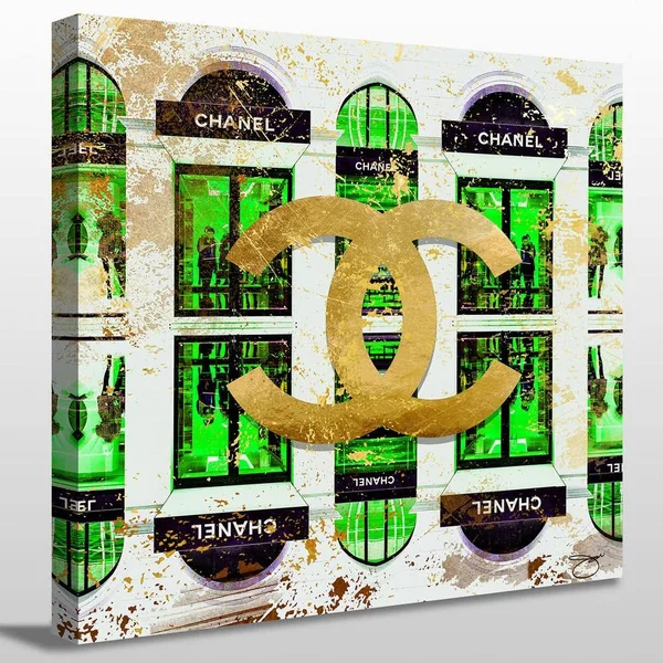 by Jodi &Shop Chanel in Green& Giclee Print Canvas Wall Art - 30 Inches x 30 Inches x 1.5 Inches