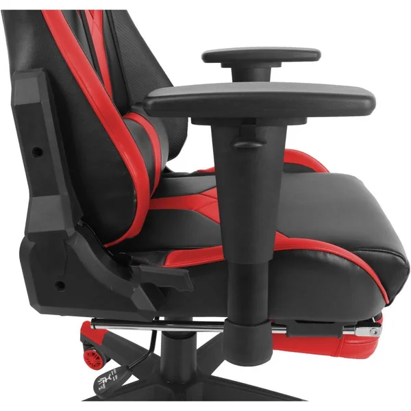 Lorell Foldable Footrest High-Back Gaming Chair - Red/Black