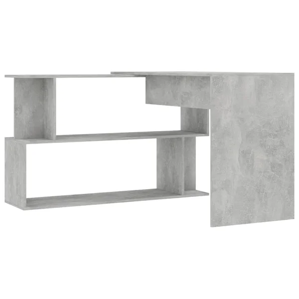 vidaXL Corner Desk Concrete Gray 47.2x22x19.7x22x29.9x22 Chipboard