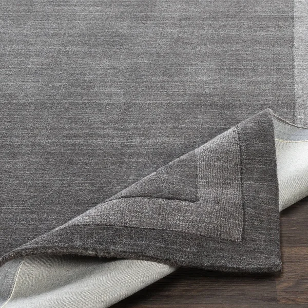 Modern BHS-0061938 Tufted Wool Charcoal Border Accent Rug, 8' x 11'