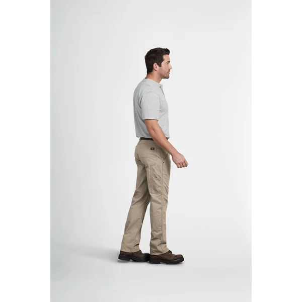 Dickies Men's Flex Regular Fit Straight Leg Tough Max Ripstop Carpenter Pants, Rinsed Desert Sand