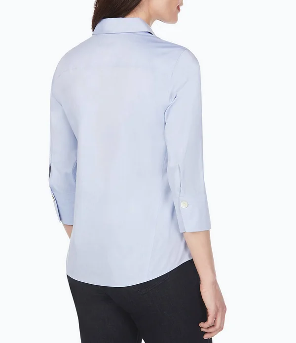 Foxcroft Paityn Solid Pinpoint Oxford Non-Iron Shaped Button Front Point Collar Shirt - Womens, 14, Almond Tart