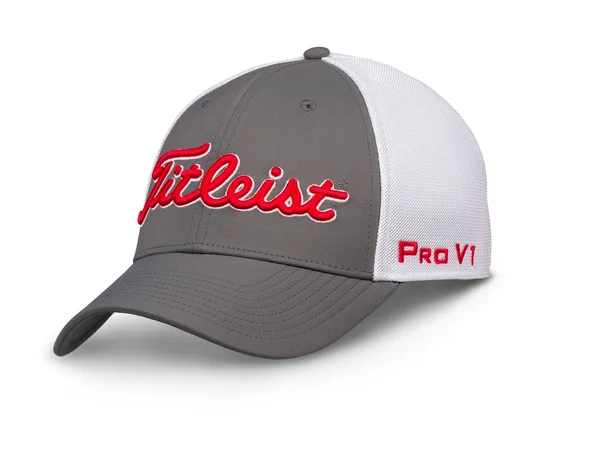 Titleist Tour Sports Mesh Two-Tone Collection Hat Charcoal/White/Red