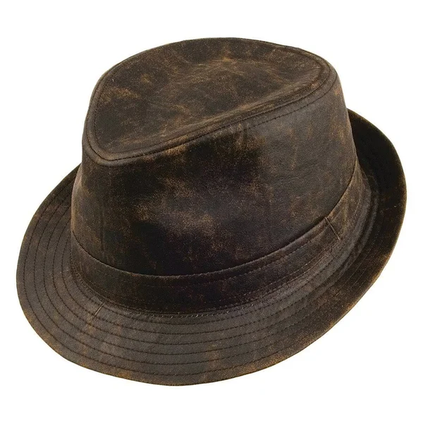 Jaxon Hats Weathered Cotton Trilby Fedora Hat: Size: L Brown