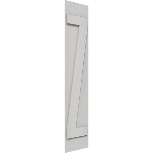 Ekena Millwork FBJ06Z16X069RUF 16 1/8x22W x 69x22H Rustic Three Board Joined Board-n-Batten Faux Wood Shutters w/Z-Board (Per Pa