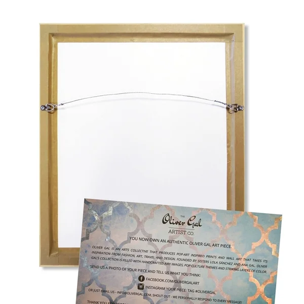 Oliver Gal Floral and Botanical Wall Art Framed Canvas Prints &Beautiful Growth& Florals - Blue, White - 30 x 20 - Black