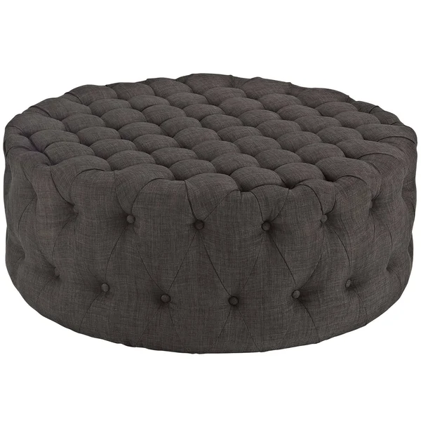 Modway Amour Beige Upholstered Fabric Ottoman