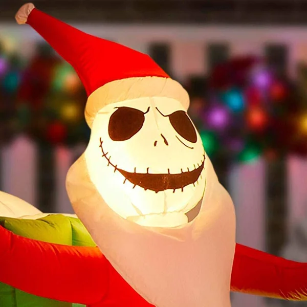 Gemmy Colossal Airblown Inflatable Jack Skellington Sleigh Scene