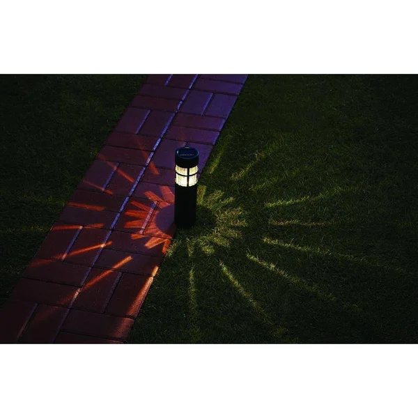 Hampton Bay Solar Black Outdoor LED Landscape Caged Bollard 6-Pack