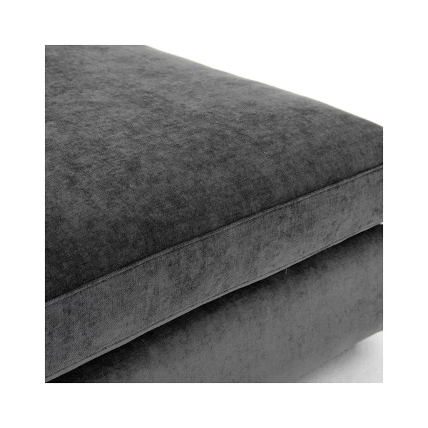 Four Hands Bloor Ottoman, Charcoal Worn Velvet