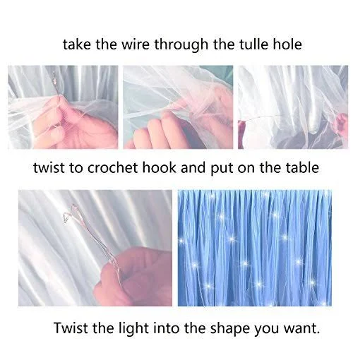 Baby Blue Tulle Tutu Table Skirt for Baby Shower Wedding and Birthday Party - led Table Skirt for Rectangle Table ( 9 ft Table Sk