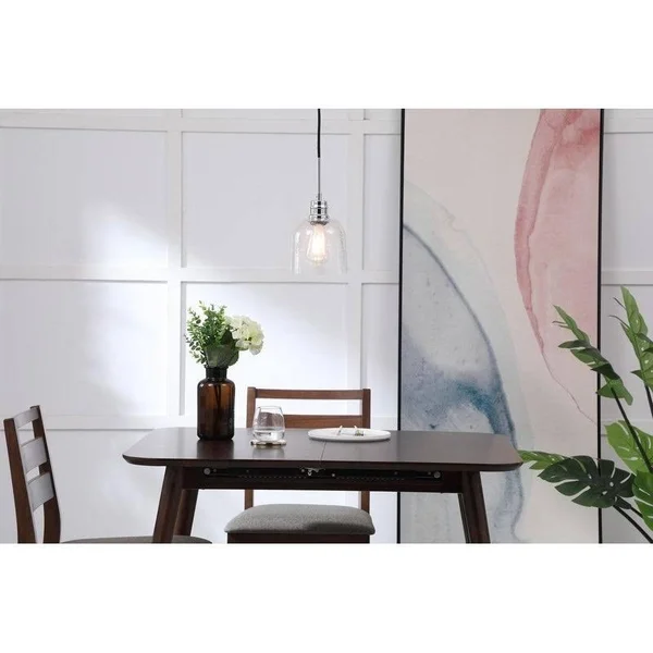 Ivy Terrace Candie 6-Inch 1-Light Clear Glass Pendant - Size: Chrome