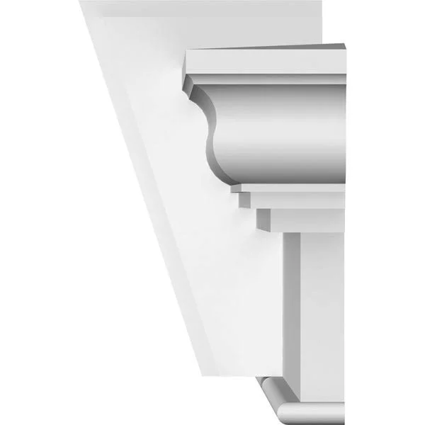 Ekena Millwork CRH12X66KA 66x22 Bottom Width x 74 1/2x22 Top Width x 12x22H x 1 1/4x22P Craftsman Crosshead w/ Deco Keystone