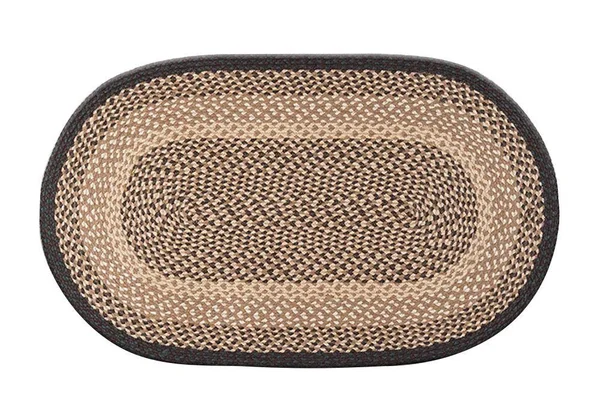 Earth Rugs Oval Burgundy/Gray Braided Rug 27x22 x 45x22