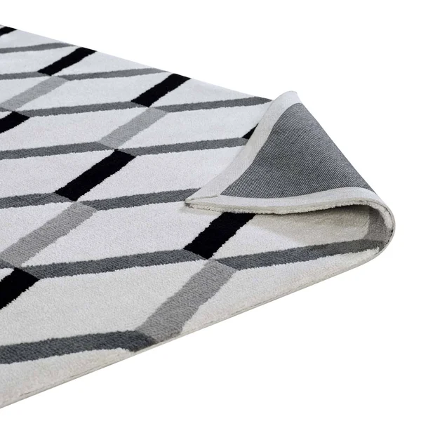 Modway Sigrun Geometric Chevron 8x10 Area Rug - Black and White