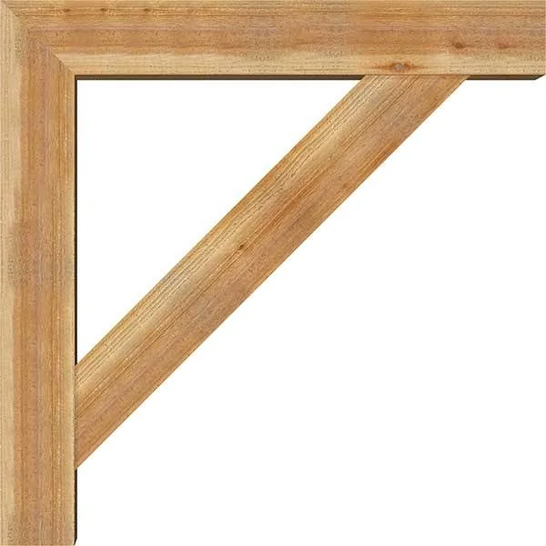 Ekena Millwork 1464803 8x22W x 44x22D x 44x22H Traditional Block Rough Sawn Bracket w/ Offset Brace - Western Red Cedar
