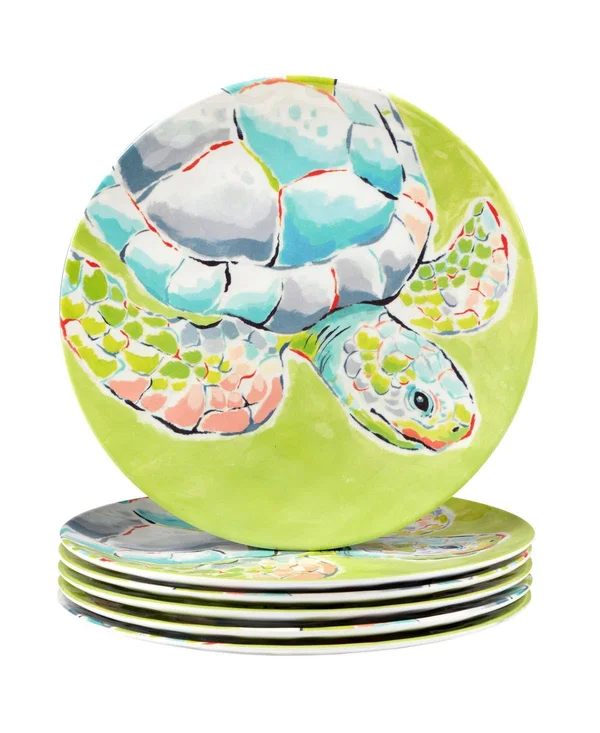 Certified International Deep Sea 6-Pc. Melamine Dinner Plate Set