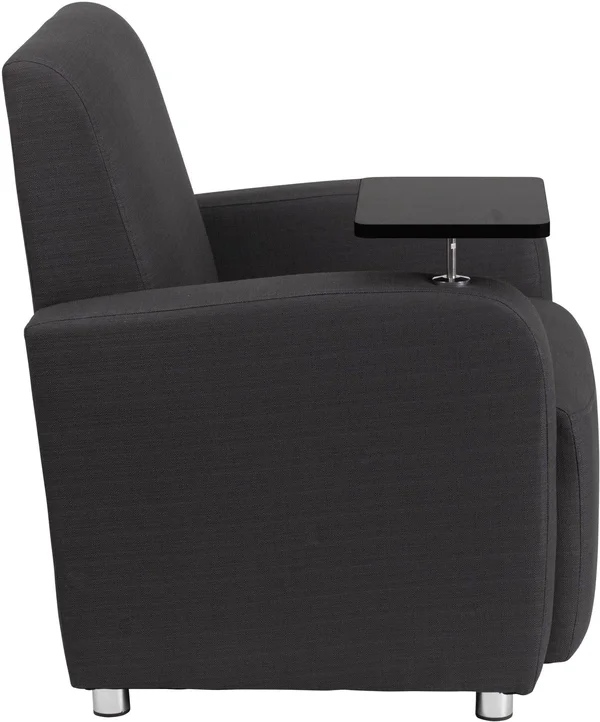 Flash Furniture Fabric Guest Chair with Tablet Arm and Chrome Legs - Gray