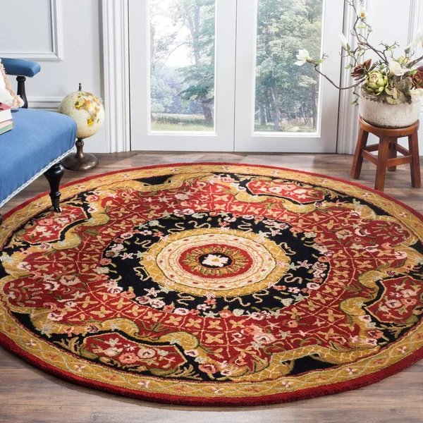 Safavieh Classic CL304B Burgundy - Black Rug 6& x 6& Round