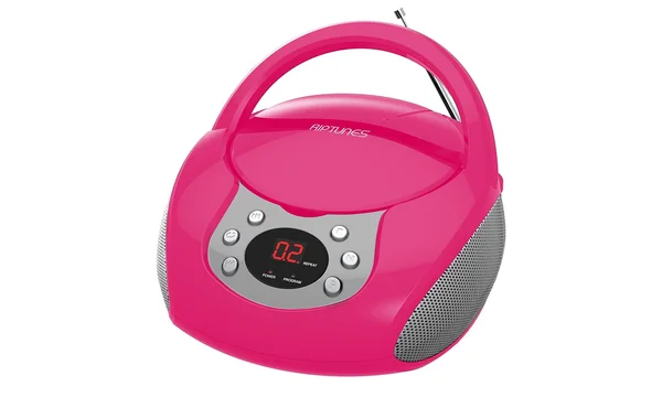 Riptunes CD Boombox w/ AM/FM Radio, Pink