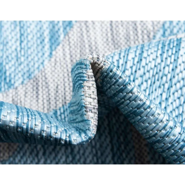 Unique Loom Outdoor Curl Rug - Light Gray (5& 0 x 8& 0)
