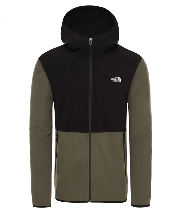 The North Face Men's TKA Glacier Full Zip Hoodie New Taupe Green, TNF Black M