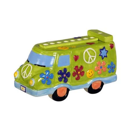 Israel Giftware Design Ceramic Peace Van Menorah, Black