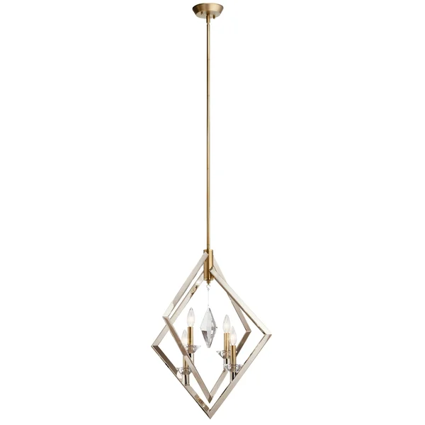 Kichler 43051PN Layan Polished Nickel 4 Light Chandelier
