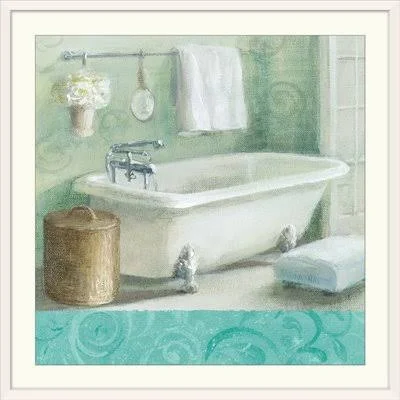 &Refresh Bath Border I& Danhui Nai Painting Print Charlton Home Size: 38x22 H x 38x22 W x 1x22 D - Format: White Framed