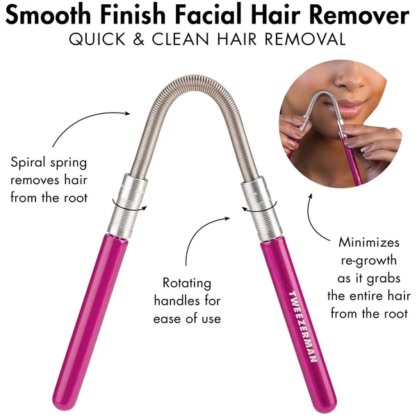 Tweezerman LTD Smooth Finish Facial Hair Remover and Tweezers (Colors May Vary)