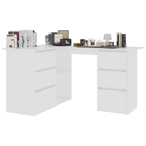 vidaXL Corner Desk Gray 57.1x22x39.4x22x29.9x22 Chipboard