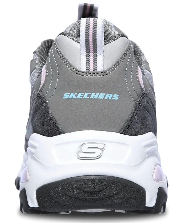 Skechers Women's D&Lites - New Journey Sneakers, Gray/Light Pink, 7.0
